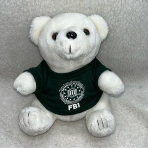 Polar Bear plush 9" FBI green tshirt Crown brand vintage
